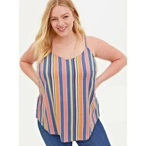 NWT Torrid Multicolor Vintage Stripe Stretch Rayon Cami in Size 3 (22/24)